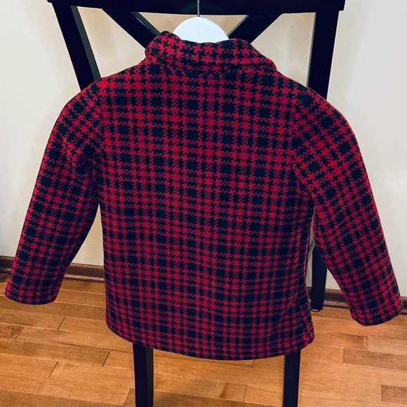Nicole Miller Girls Double Breasted Plaid Fleece Peacoat Size S 6/6X Pockets - Picture 3 of 6